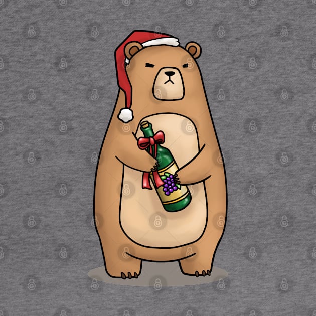 Christmas Bear in Santa Hat by Takeda_Art